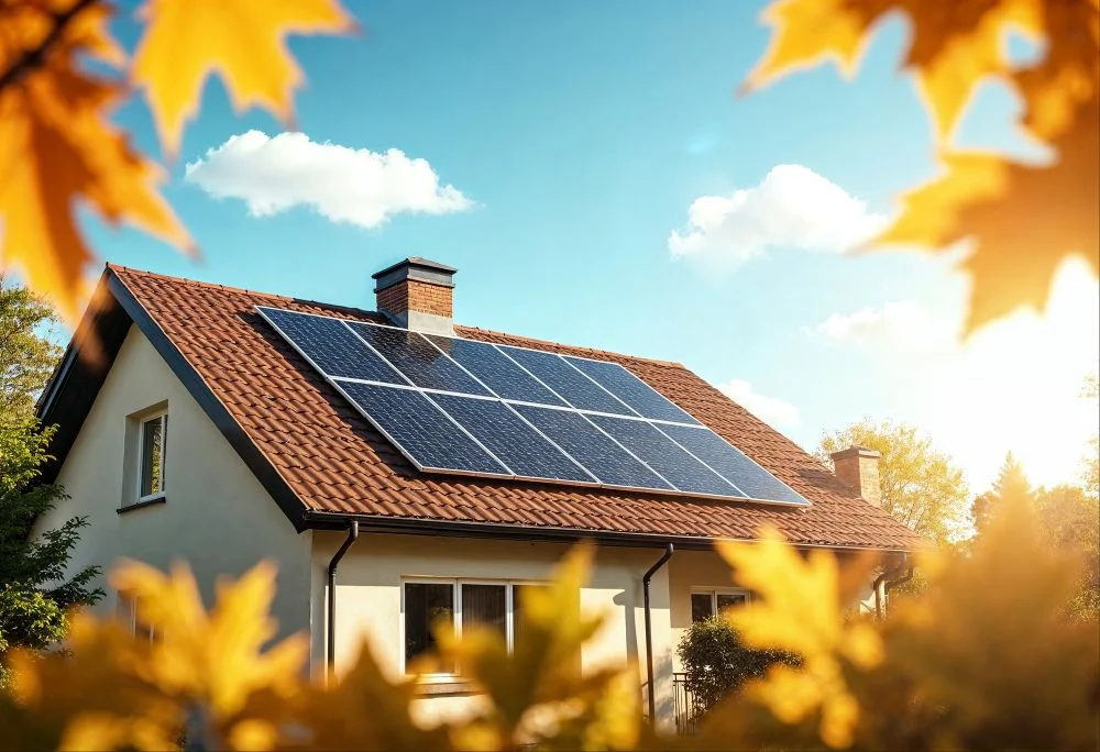Paneles solares para autoconsumo instalados en la cubierta de una vivienda en Barcelona